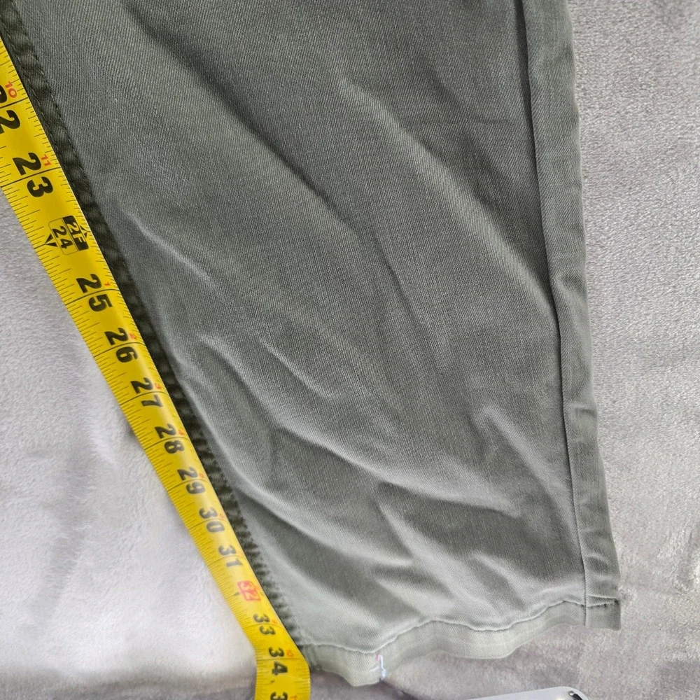 Mugsy Hydes Pants Mens 35x34 Olive Green FLX8NHG Stretch Chino Slim Straight**